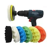 9 Pcs 5 Inch Buffer Drill Wheel Polisher Reusable Buffing Waxing Sponge Pads Kit