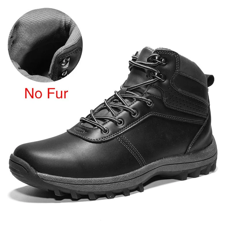 DEKABR Brand Genuine Leather Autumn Winter Warm Fur Classic Snow Boots Male Motorcycle Boots Men Warm Ankle High Top Men's Boots