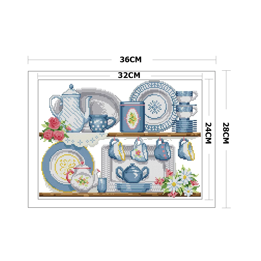14ct Stamped Cross Stitch - Porcelain(36*28cm)