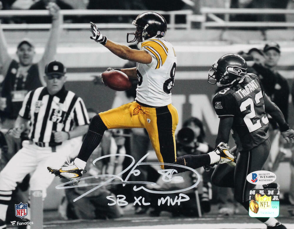 Hines Ward Signed Steelers 8x10 FP B&W Spotlight Photo Poster painting w/ Insc- Beckett W Auth