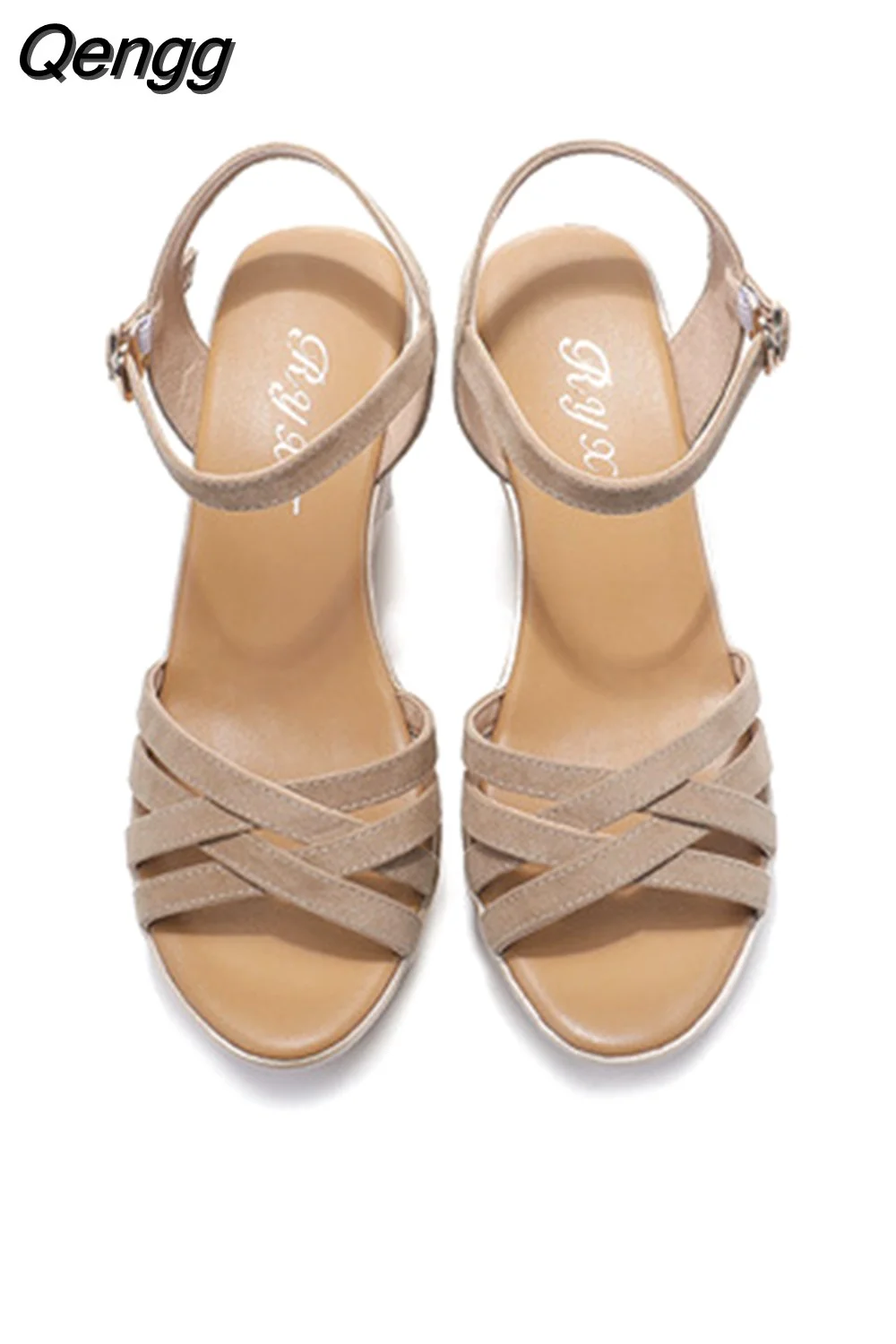 Qengg Fashion Peep Toe Women'S Heel Summer Shoes Female Wedge Heel Woman Sandals Platform Size 33 34 35 36 37 38 39 40 41 42