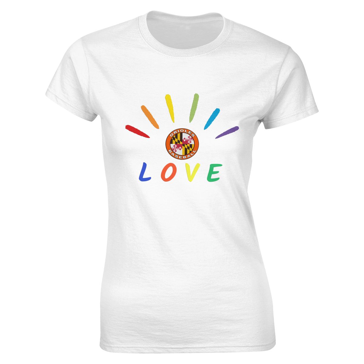 Baltimore Orioles Pride Love Women's Crewneck T-Shirt