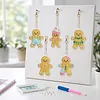 12pcs Lovely Cookie Shaped Ornament DIY Diamond Painting Keychain Kit