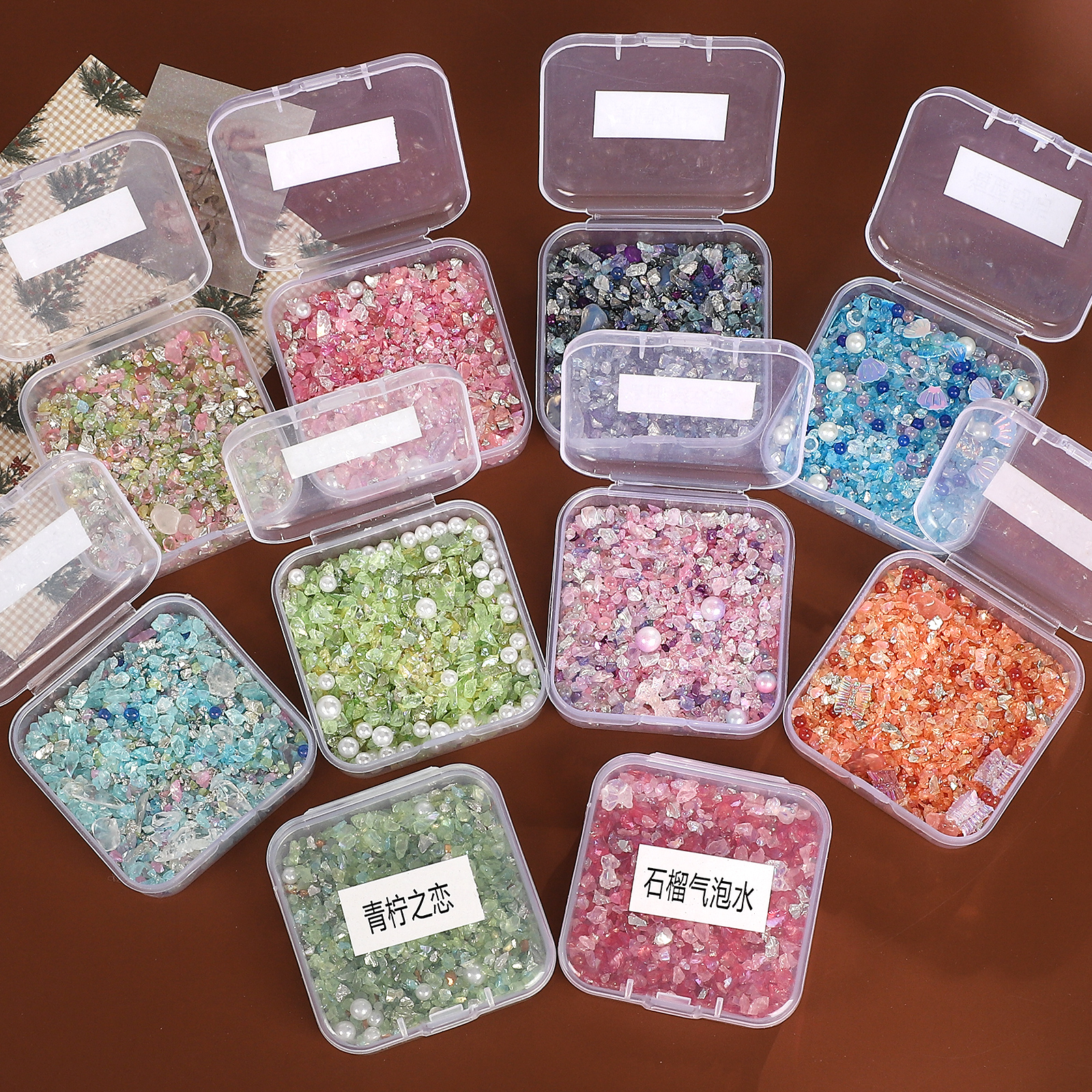 장식 재료 - 컬러 미네랄 자갈 3D