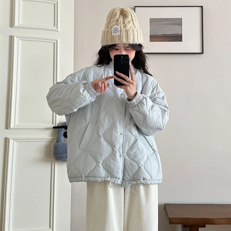 Toloer Baseball Collar Down Jacket Female Short Style 2024 Winter New Gourd Grain Warm Small Light White Duck Down Coat Tide-Outfit Ideas