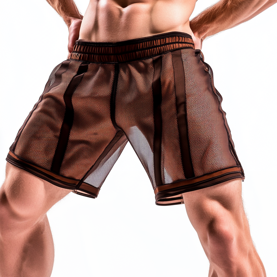  Men's Mesh Shorts with Stylish Striped Design for Active Wear-inspireuse