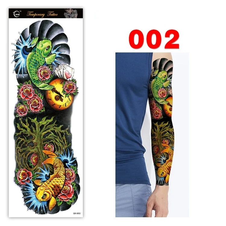 Full Arm Series Temporary Tattoo Full Arm Tattoo Sticker Lasting Waterproof Sweat Flower Arm Full Arm Tattoo Big Picture Sticker