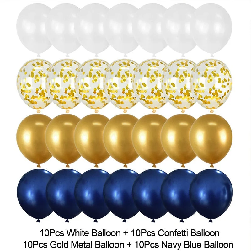 40pcs Navy Blue Balloon Set Wedding Kids Birthday Party Latex Confetti Balloons Garland Graduation Party Decoration Baby Shower