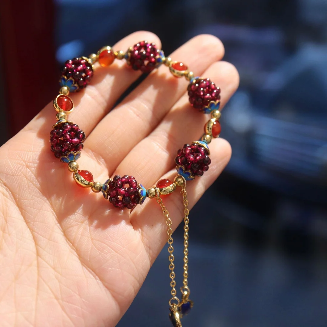 Natural Garnet Stone Bracelet