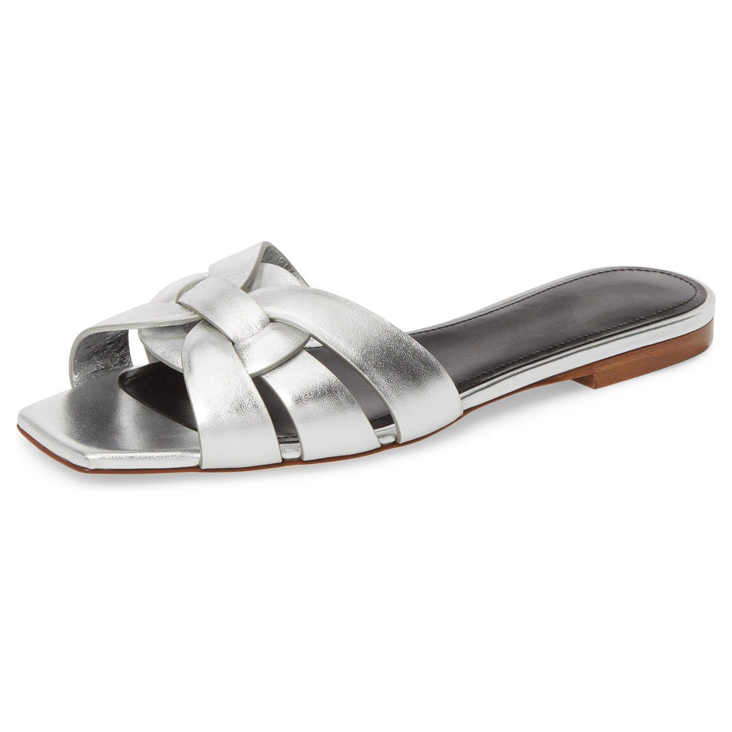 TAAFO Stylish Cross-strap Girls Flat Heeled Slide Sandals Open Toe Slipper Beach Street Casual Sandalias