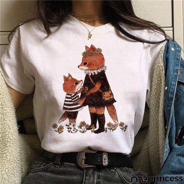 Women Fashion Floral Graphic Print Short Sleeve T-Shirt