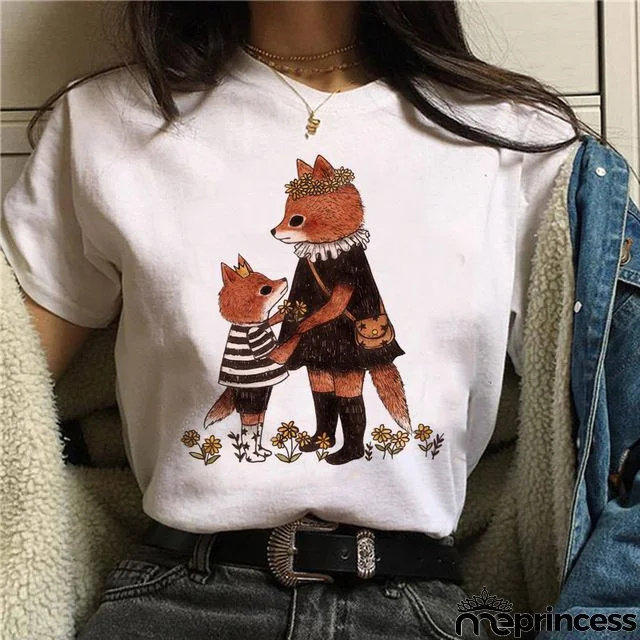 Women Fashion Floral Graphic Print Short Sleeve T-Shirt