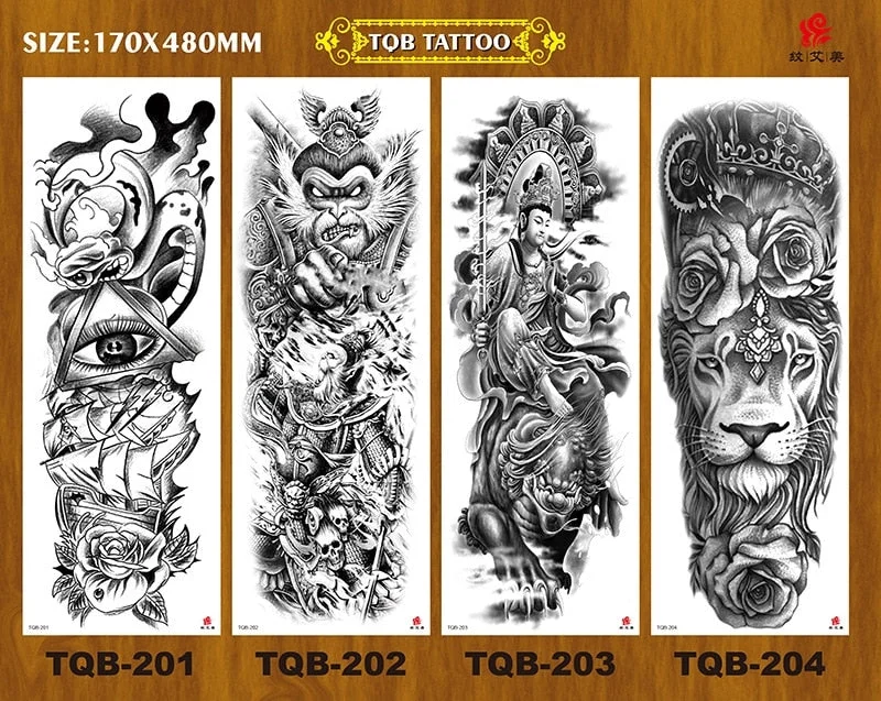 Temporary Tatoo Tattoo for Woman Tattoo Stickers Arm Tattoo Big Sleeve Men and Women Personality Tiger Leopard stickers