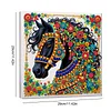 Schwarz-Gold-strukturiertes Mandala-Pferd speziell geformte 5D-DIY-Teilbohrer-Diamanten-Punkte, Edelstein-Kunst-Kits mit Rahmen, Diamanten-Gem&auml;lde, Ed