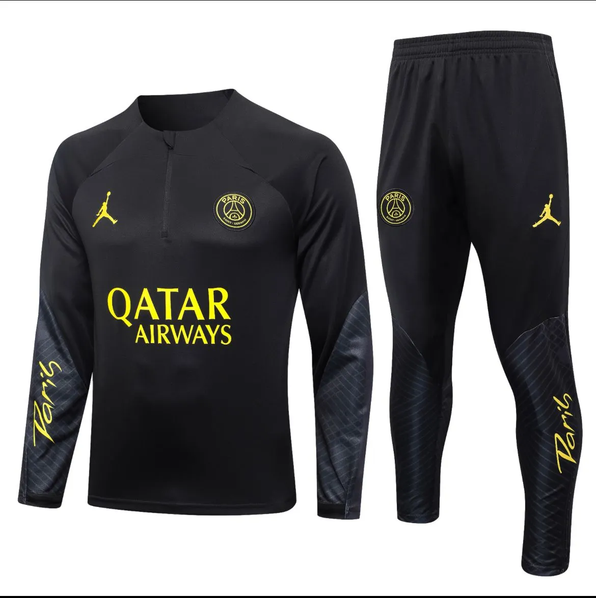 2023-2024 psg black Training SuitFootball Shirt 1:1 Thai Quality