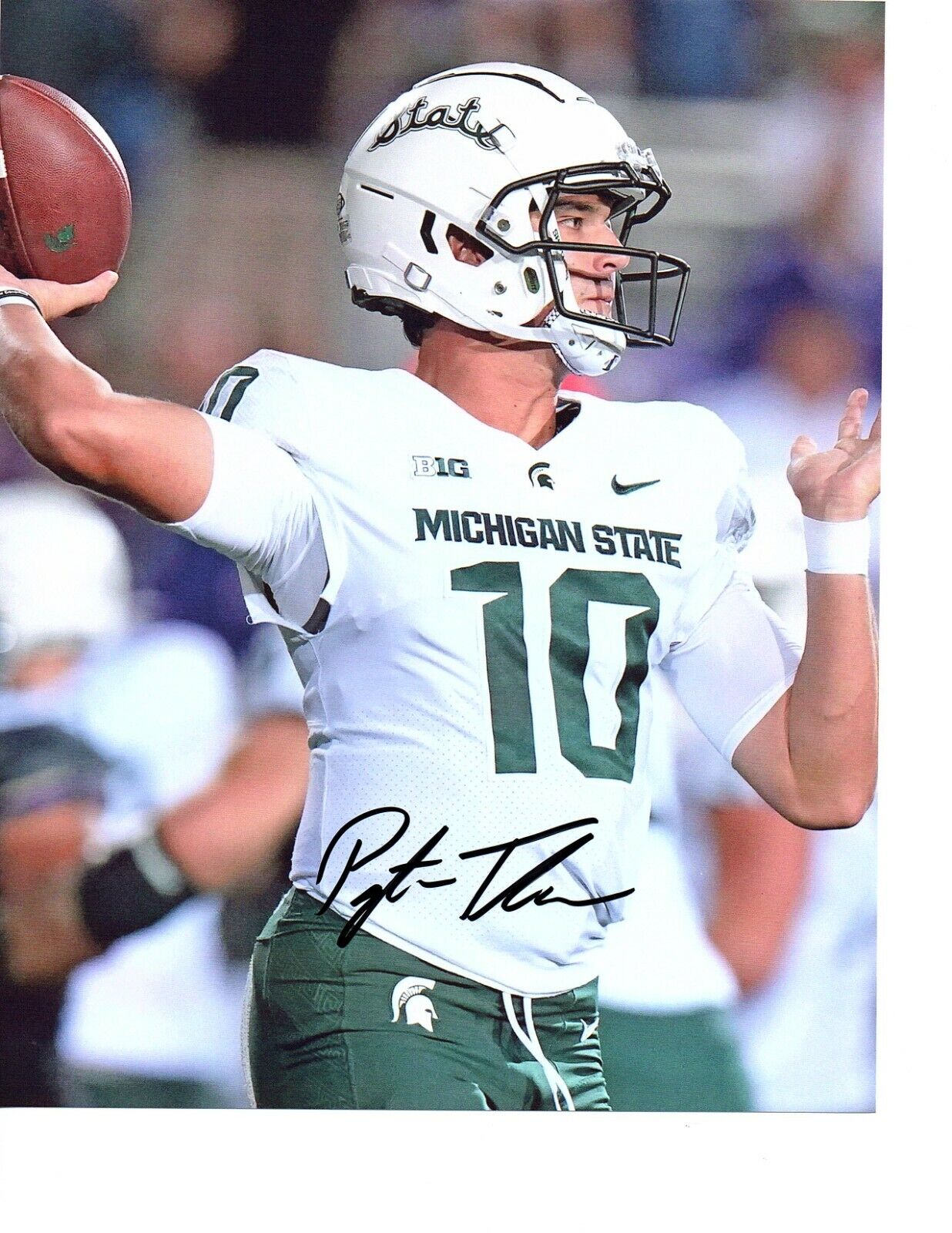 Payton Thorne Michigan State football QB signed autographed 8x10 Photo Poster painting MSU QB#