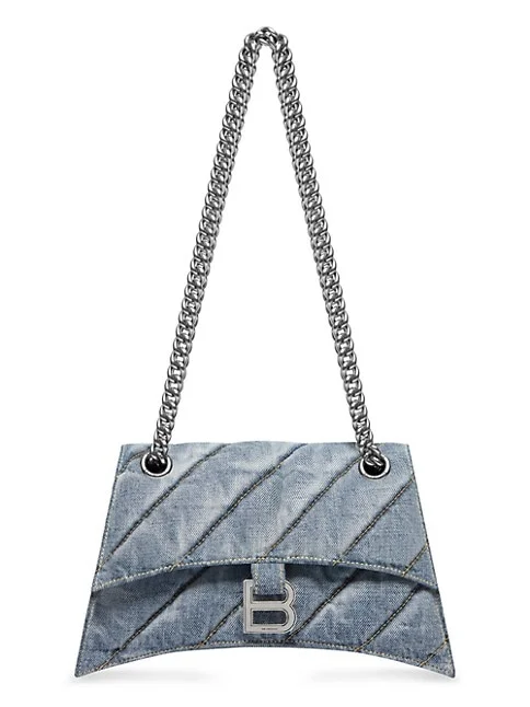 Balenciaga Crush Small Chain Bag Quilted Denim 3.8 out of 5 Customer Rating