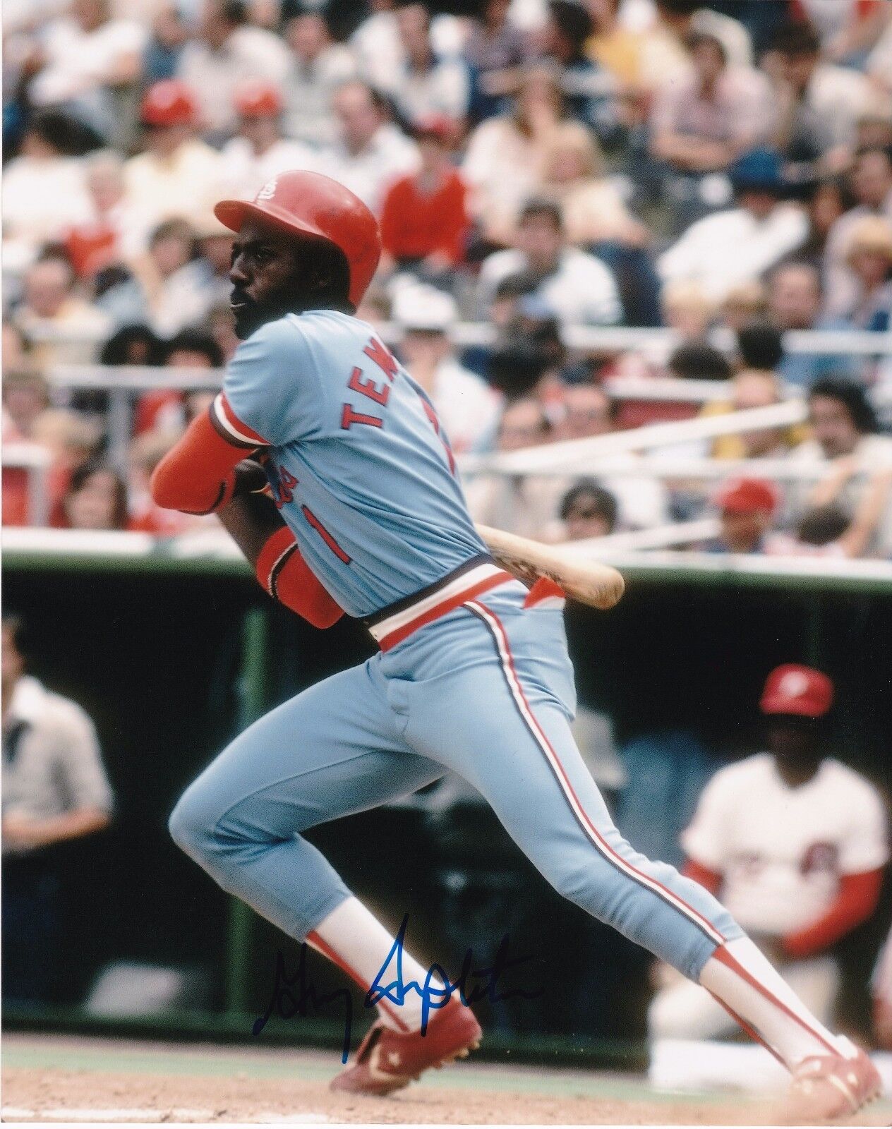 GARRY TEMPLETON ST. LOUIS CARDINALS ACTION SIGNED 8x10