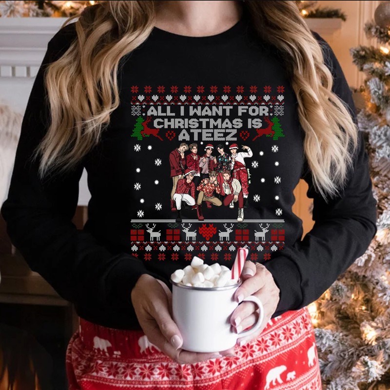 ATEEZ Christmas Cartoon Sweatshirt