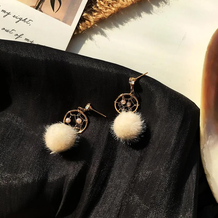 Fashion Hair Ball Earrings