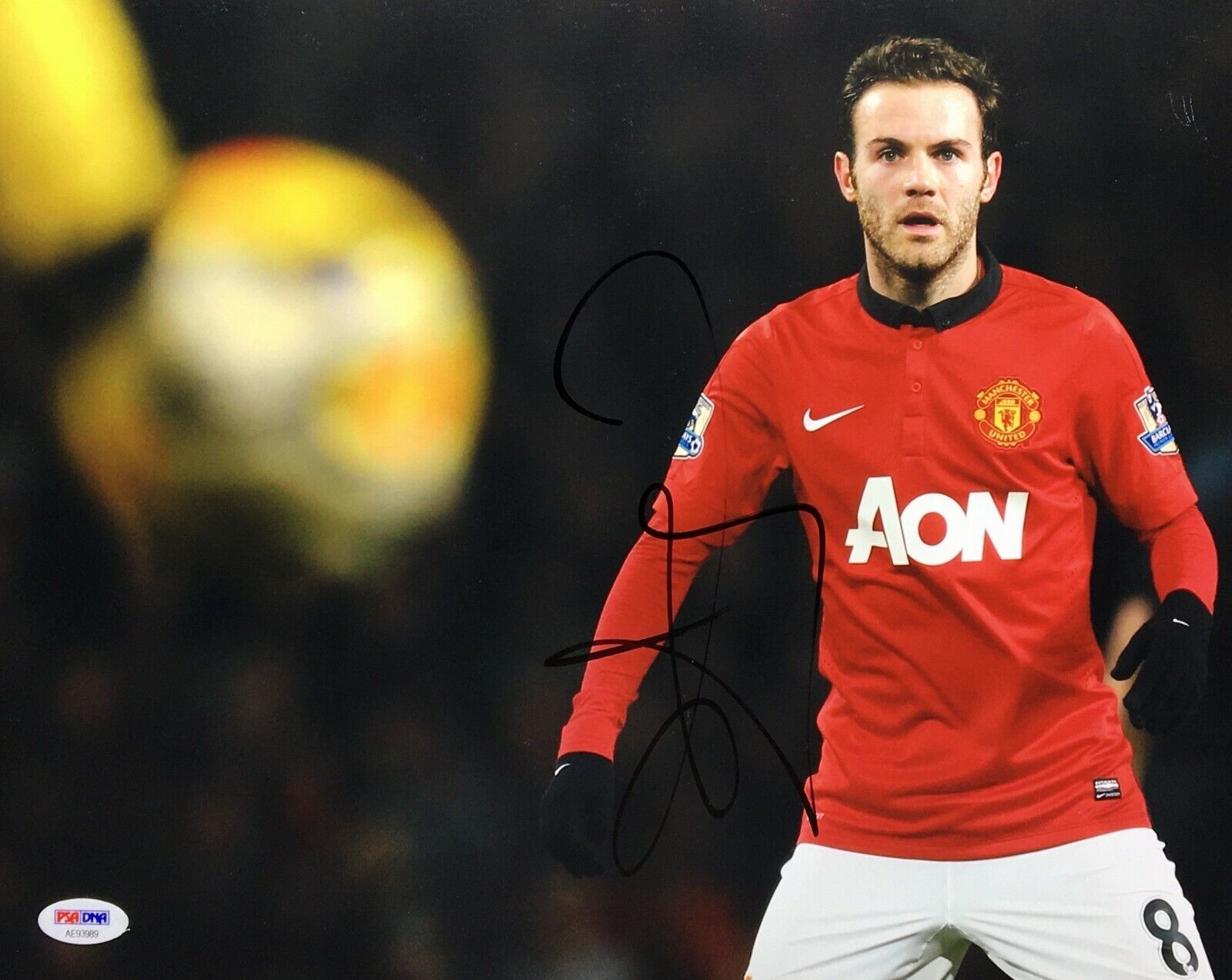 Juan Mata Signed 11x14 Photo Poster painting PSA AE93989