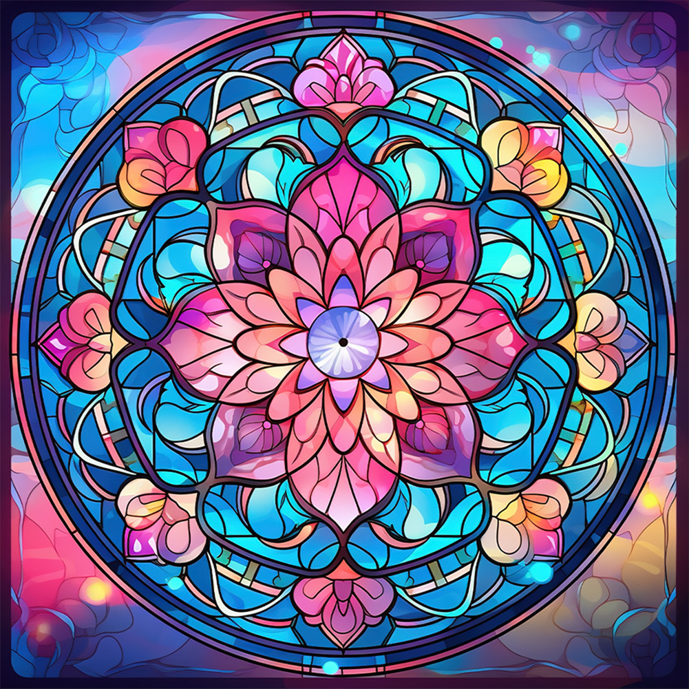 Colorful Mandala-Paint by Numbers-16"x16"/40x40cm