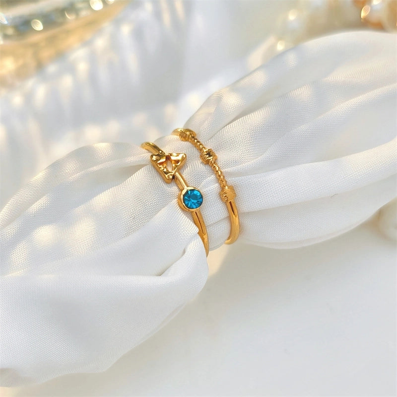 Elegant Streetwear Geometric 304 Stainless Steel Plating Open Rings