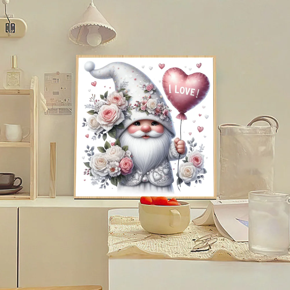 Diamond Painting - Full Round Drill - Valentines Day Gnome(Canvas|30*30cm)