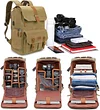 Kamerarucksack f&uuml;r Canon/Sony, Gro&szlig; Vintage Fotorucksack,DSLR Kameratasche,Fotografieren Rucksack f&uuml;r 15,6 Zoll Laptop,Wandern Rucksack f&uuml;r Kamera Zubeh&ouml;r und Outdoor Sport