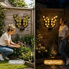 Solar Powered Outdoor Metal Butterfly Wall Lamps IP65 Waterproof Wall-Mounted Garden Butterfly Lights Auto On/Off Outdoor Fence Wall Art Decor Light for Patio Garden Fence Porch Decors
