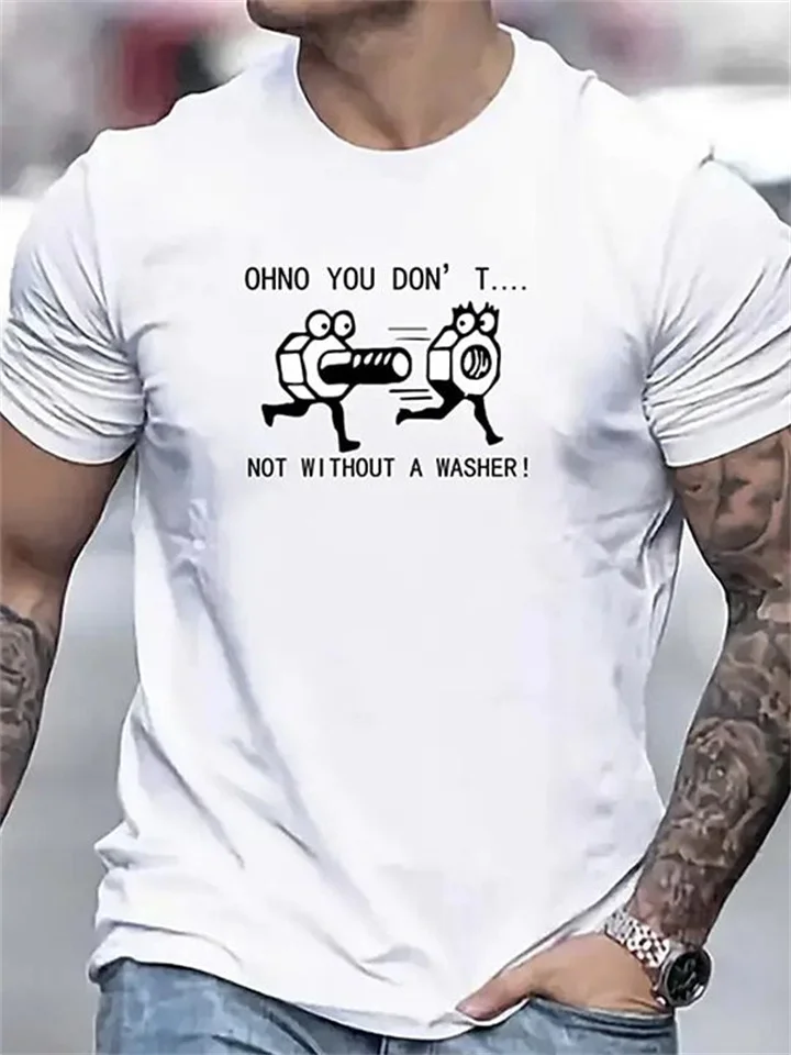 Summer Casual Men's 3D Cat Print Round Neck Short-Sleeve T-Shirt-JRSEE