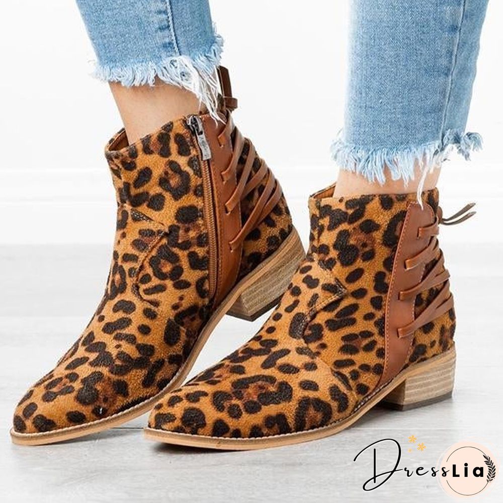 Fashion Lace-Up Embellishment Booties