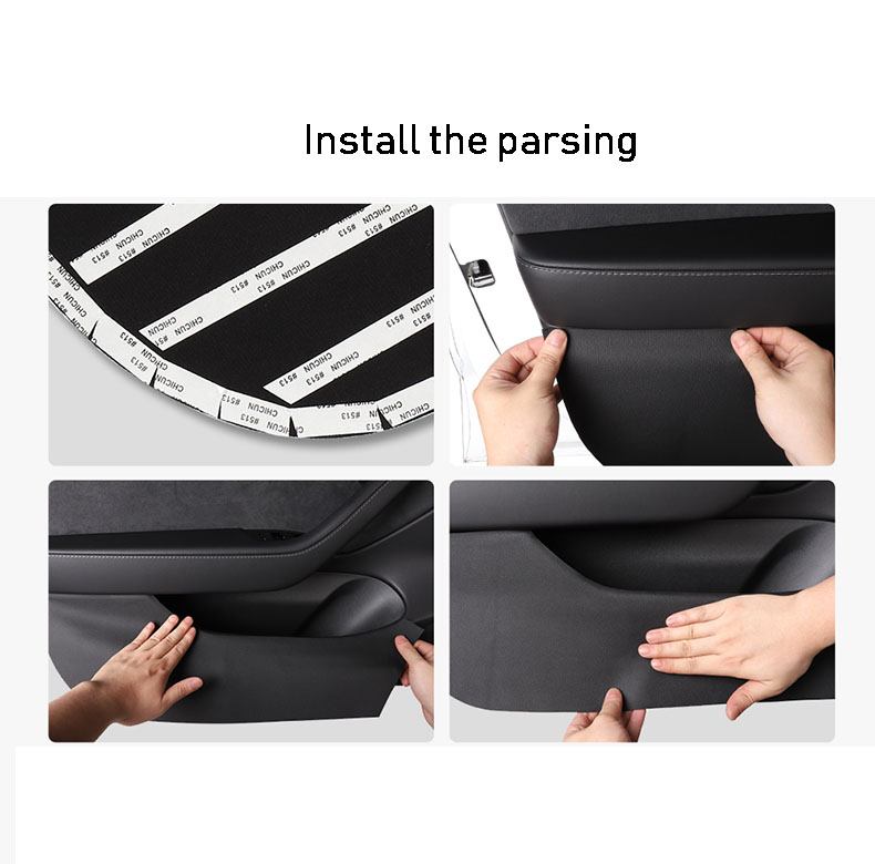 Car Seat Belt B-Pillar Protective Pad Safety Anti-scratch Interior for Tesla Model 3 2021