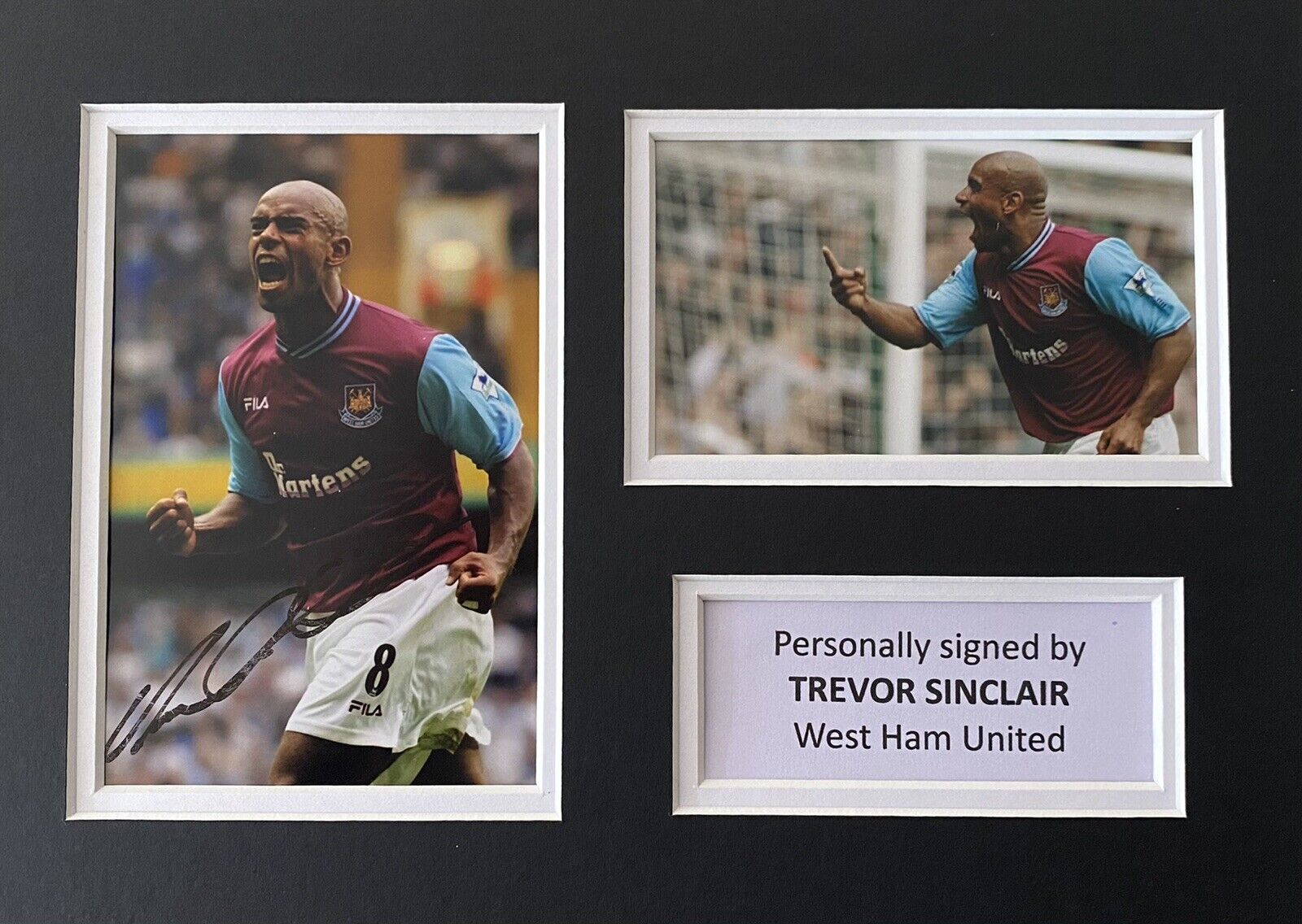 Trevor Sinclair Genuine Signed West Ham United Photo Poster painting In A4 Mount Display