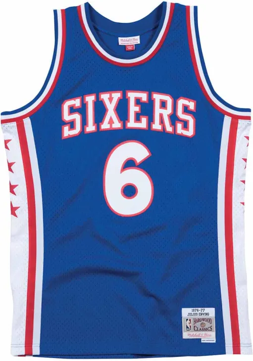 JULIUS ERVING PHILADELPHIA 76ERS MITCHELL AND NESS 76-77 ROAD SWINGMAN JERSEY mysite