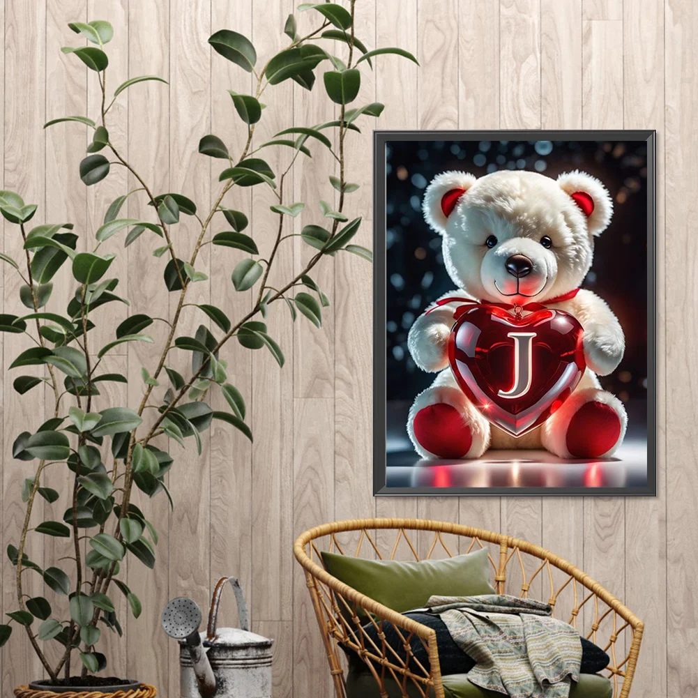Diamond Painting - Full Square Drill - Bear Love J(Canvas|35*45cm)