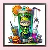 Halloween Wine Glass-11CT Stamped Cross Stitch 50*50cm/19.69*19.69in tapestrymarket