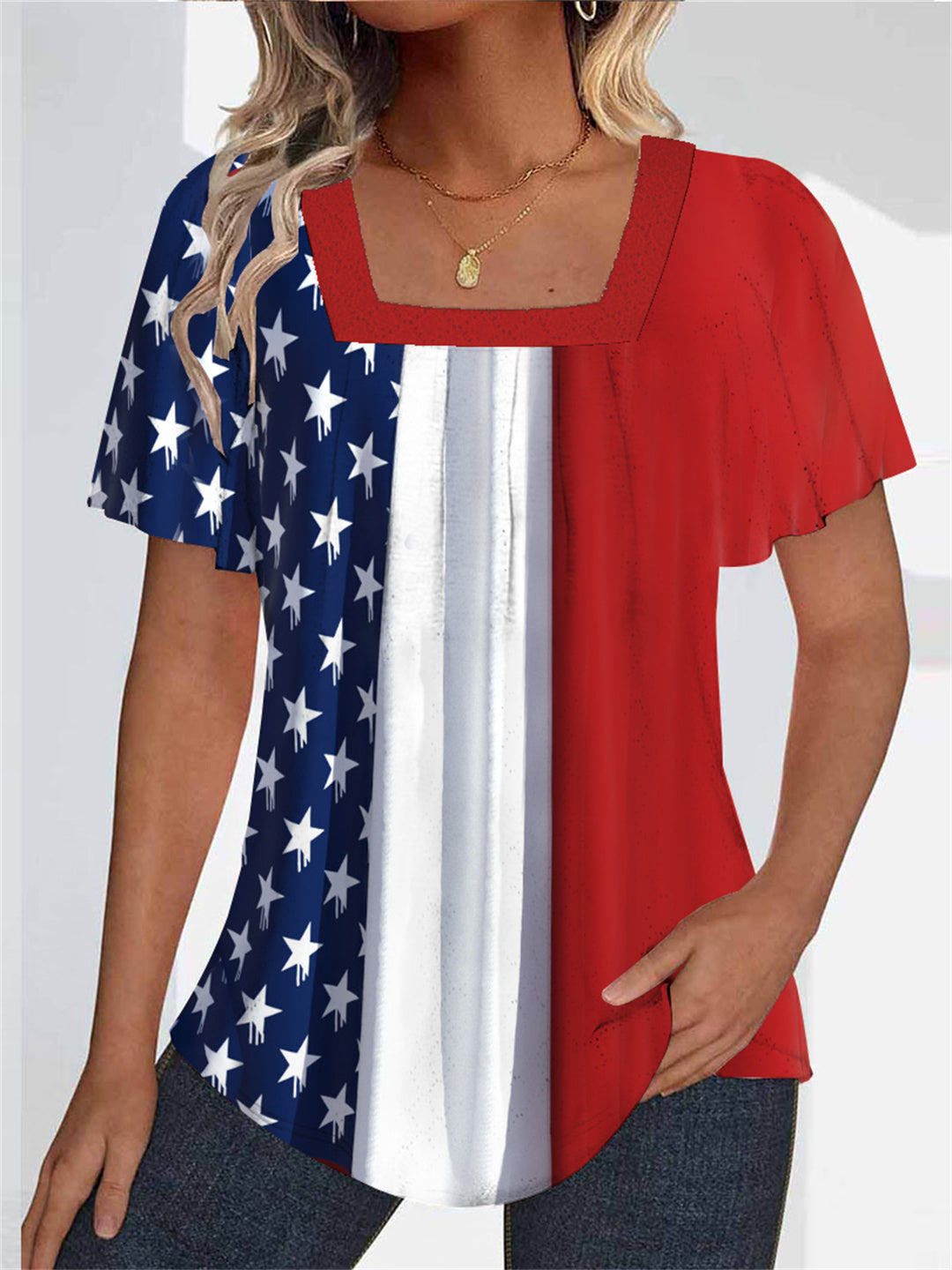 Women Long Sleeve V-neck Graphic Floral Printed Top