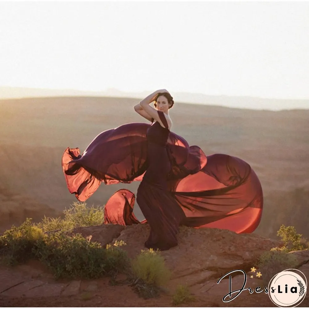 Maternity Maxi Dress-Pregnant Women Photography Off Shoulder Pregnancy Gown-For Photo