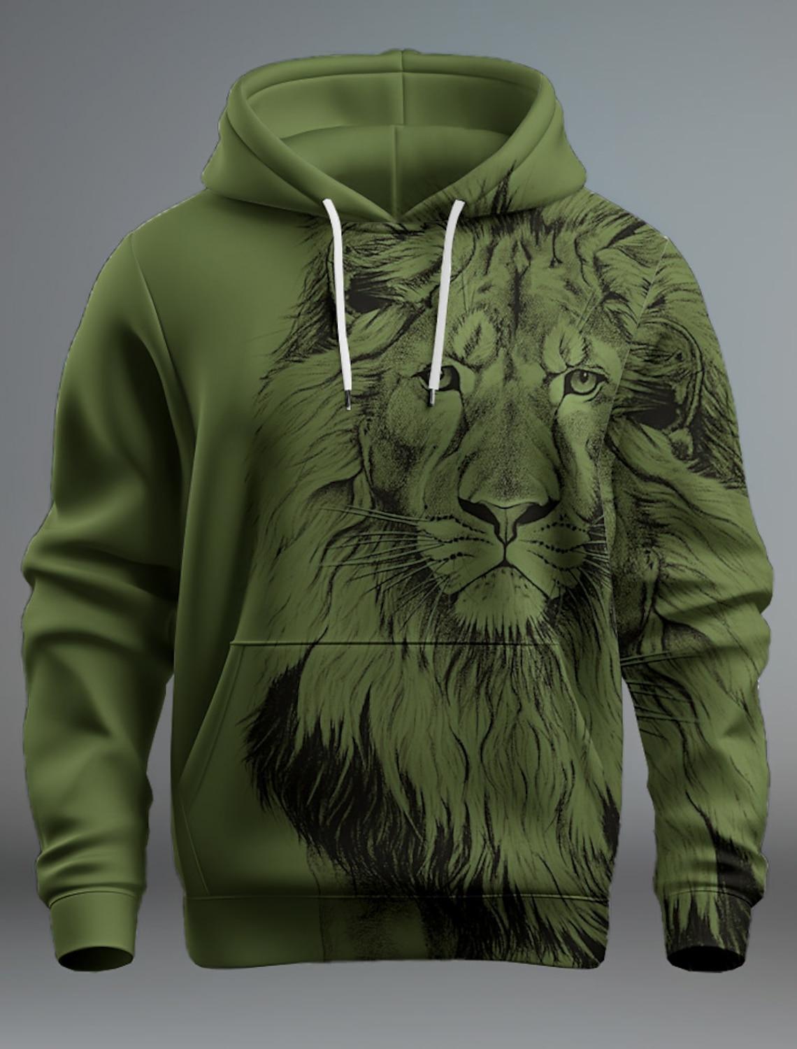 Destinybetclub New Graphic Lion Men's Fashion 3D Print Hoodie Streetwear Hoodies Long Sleeve Hooded Print Front Pocket Spring Hoodie Sweatshirt