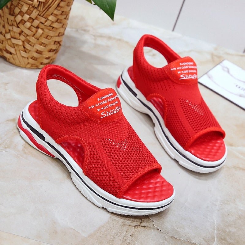 35-40Sports Sandals Women Summer New Mesh Casual Woven Women's Shoes Flat Hollow Student Soft Bottom Fish Mouth Sandals