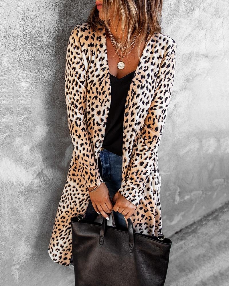 Cheetah Print Long Sleeve Cardigan