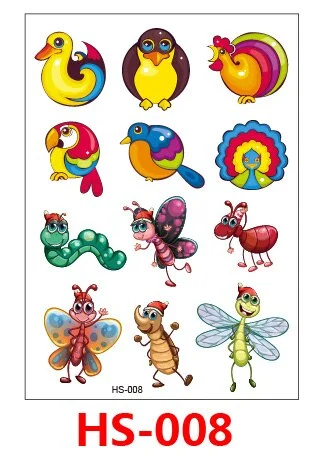 Tattoo Stickers Butterfly Animal Temporary Fake Tattoos Paste on Face Arm Leg for Children Body Art tattoo stickers