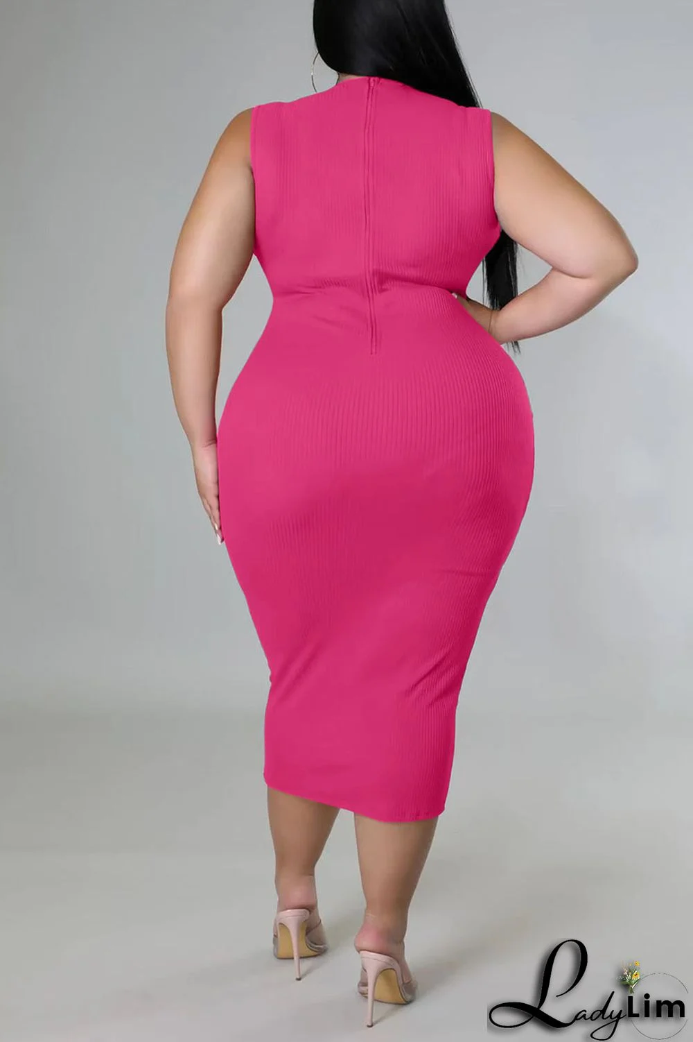 Green Casual Solid Split Joint Knotted O Neck One Step Skirt Plus Size Dresses