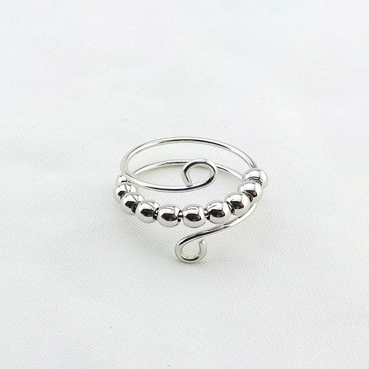 Just Breathe Circle Beaded Fidget Ring