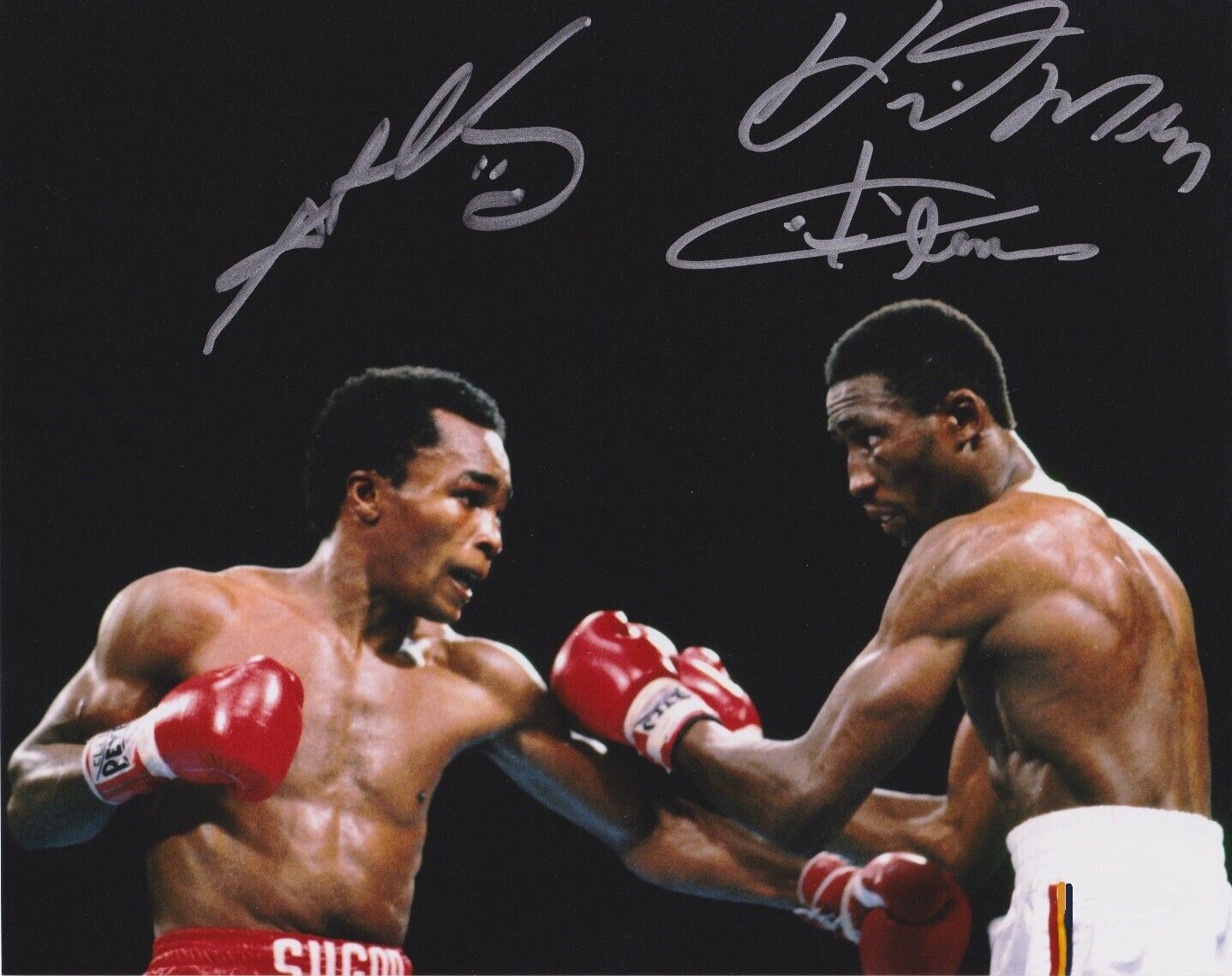 Sugar Ray Leonard / Tommy Hearns 8x10 Signed Photo Poster painting Autographed REPRINT