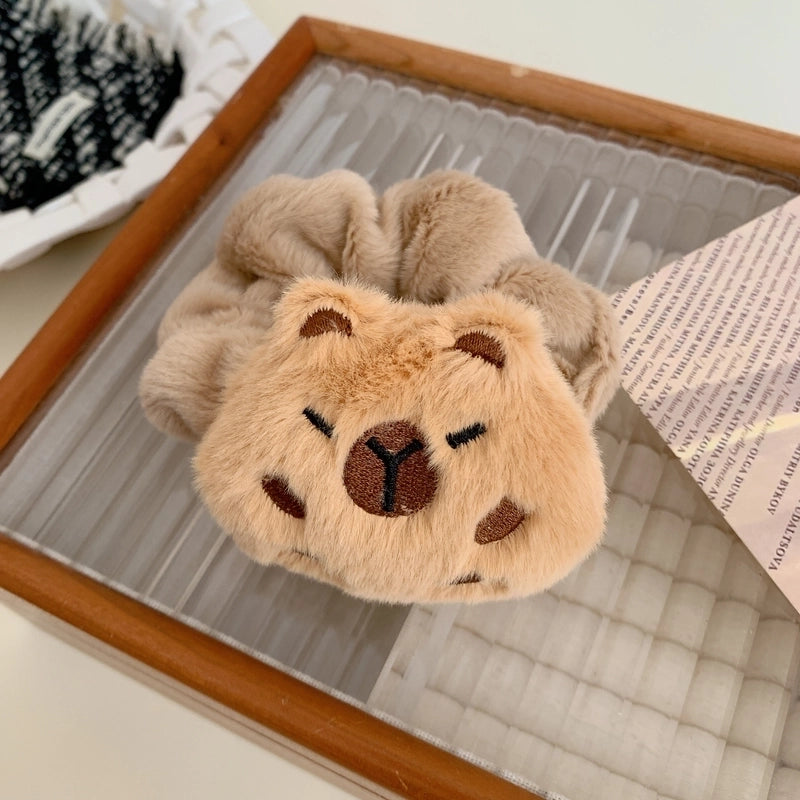 Mood Stable Capabala Plush Hair Ring Hair Accessories Cute Capybara Grip Shark Clip Large Intestine Ring Head Rope Headdress