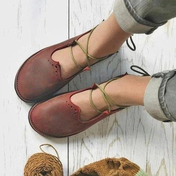 Women Lace Vintage Loafers -loafers