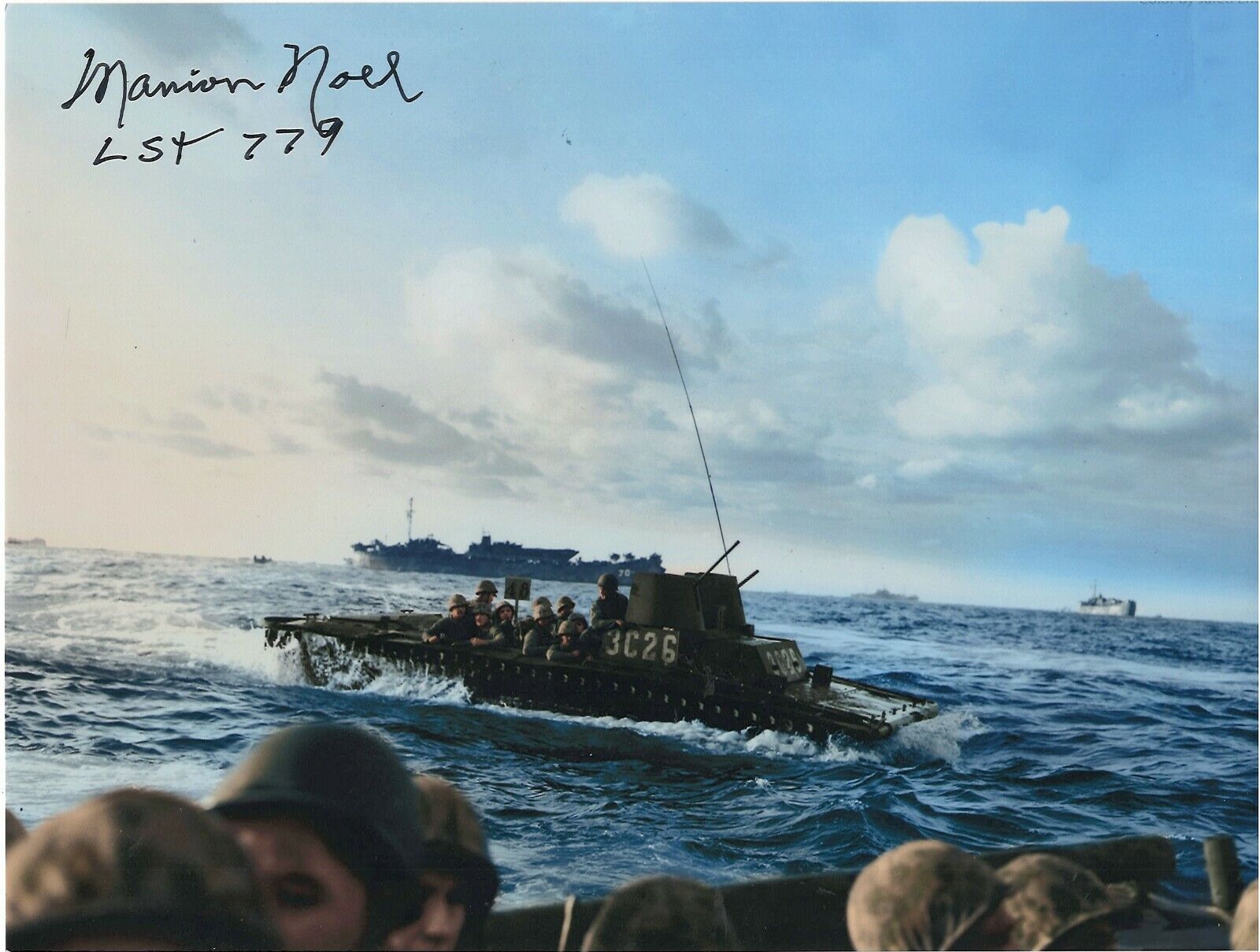 MARION NOEL LST 779 US NAVY IWO JIMA & OKINAWA VETERAN RARE SIGNED Photo Poster painting