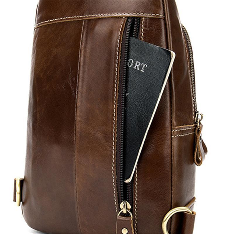 Multipurpose Vintage Waterproof Fashion Leather Chest Bags For Men